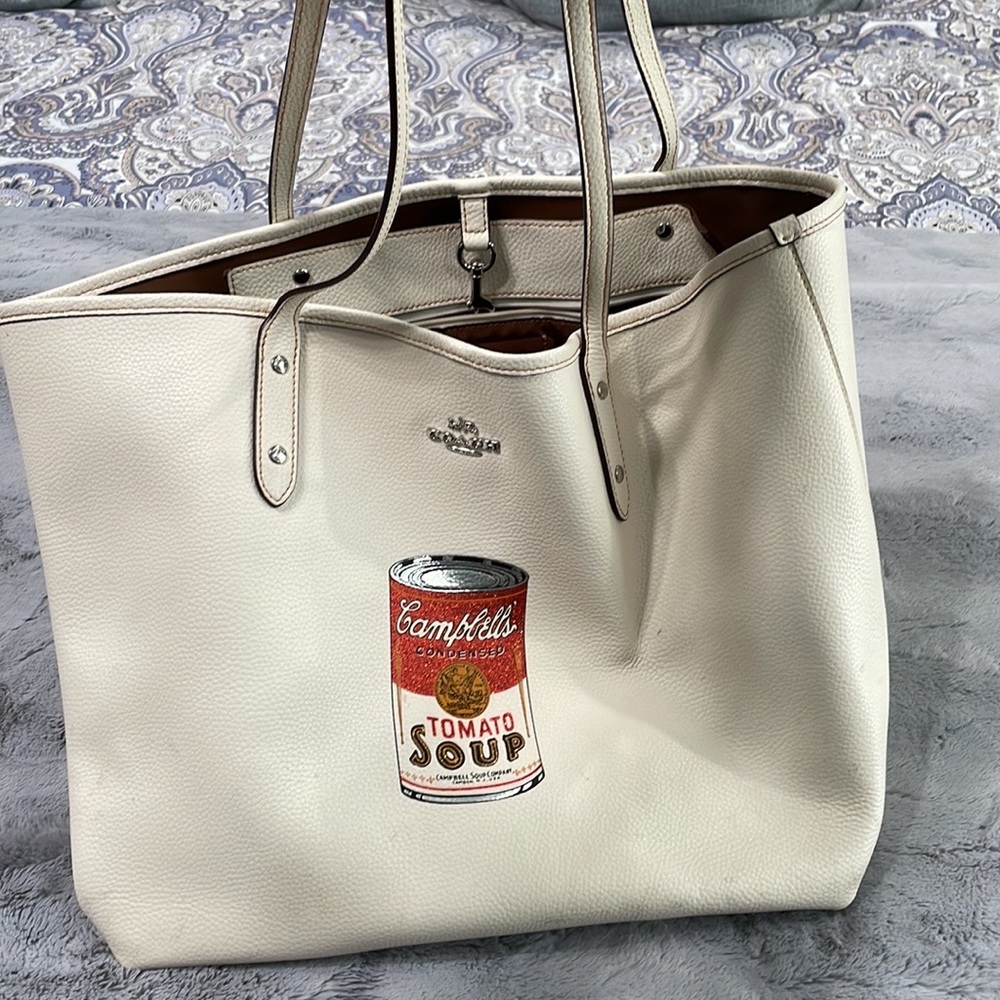 Very large Coach Campbell Soup tote bag— very good condition—awesome for travel.